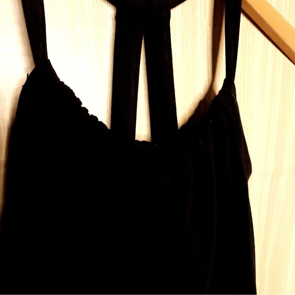 Prana Womens Black Knit Halter Neck Fit And Flare Mini Dress Small - Picture 3 of 6